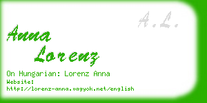 anna lorenz business card